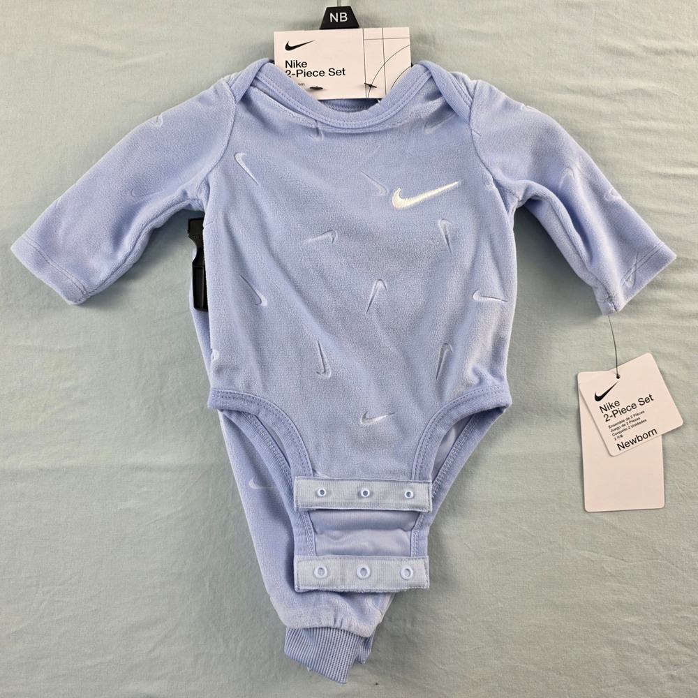 NEW WT Nike Baby Long Sleeve Bodysuit & Pants Set  NB Hard To Find Super Soft!